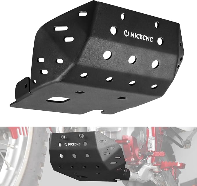 NICECNC Black Skid Plate Bash Crash Plate Engine Bottom Protector Guard Cover Compatible with Honda XR650L 1993 1994 1995 1996 1997 1998 1999 2000 2001-2024,Aluminum Alloy Anodization