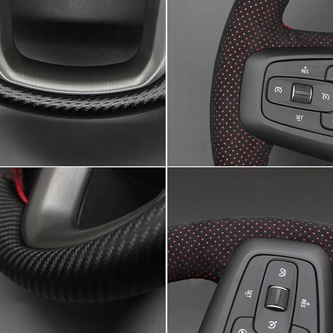 MEWANT Hand Stitch Car Steering Wheel Protector Wrap Cover for GMC Sierra 1500 2019-2023, 2500 2020-2024, 3500 2020-2024, Sierra Limited 2022, Yukon (XL) 2021-2023 Accessories