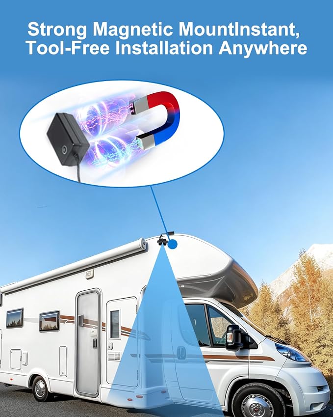 1080P Magnetic Wireless Backup Camera with 8700mAh Magnetic 12V Battery Pack