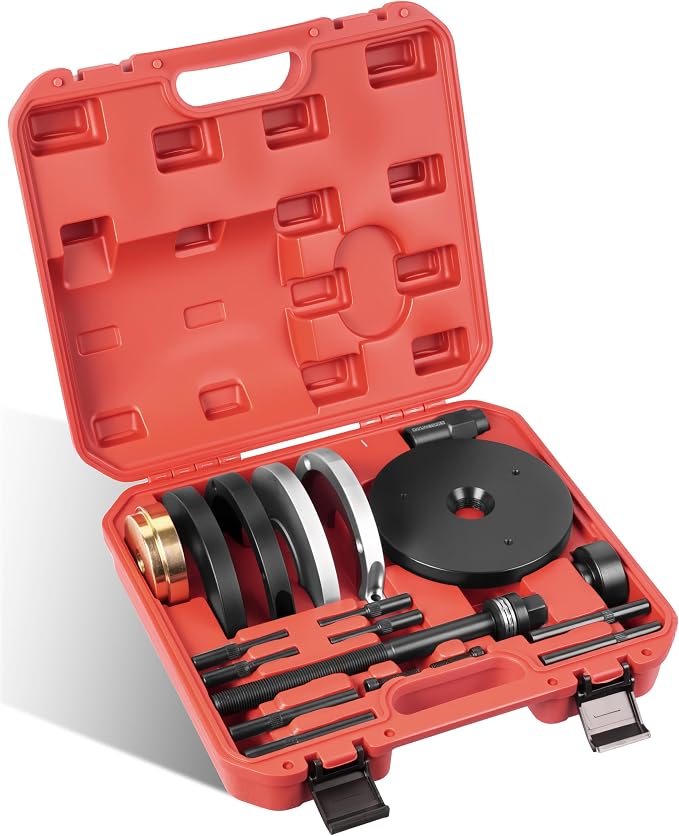 DAYUAN Front Wheel Bearing Removal & Installer Tool Kit | 82mm Wheel Bearings，Carbon Steel，Even Press Force，Fits Most FWD Cars & Light Trucks，Storage Case