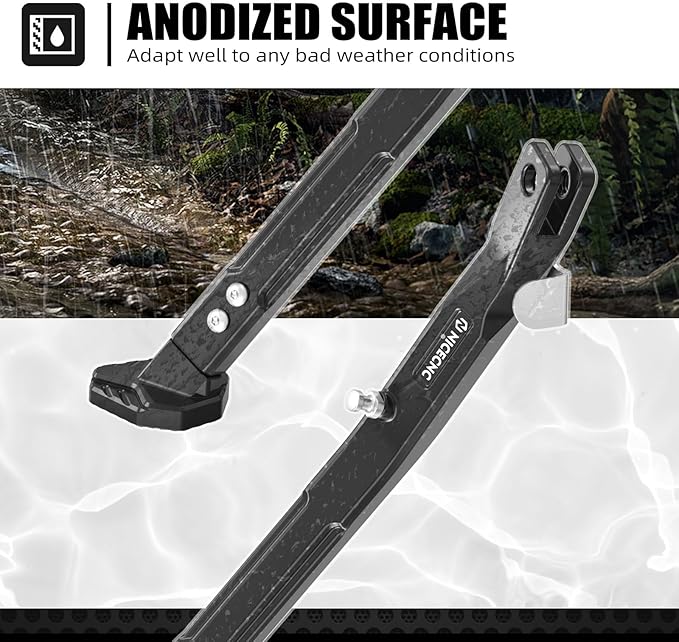 NICECNC Black Kickstand Kick Stand Adjustable Sidestand Compatible with Suzuki DRZ400/DRZ400E/DRZ400S/DRZ400SM 2000-2020 2021 2022 2023 2024 See Fitment (Accessories not Included)
