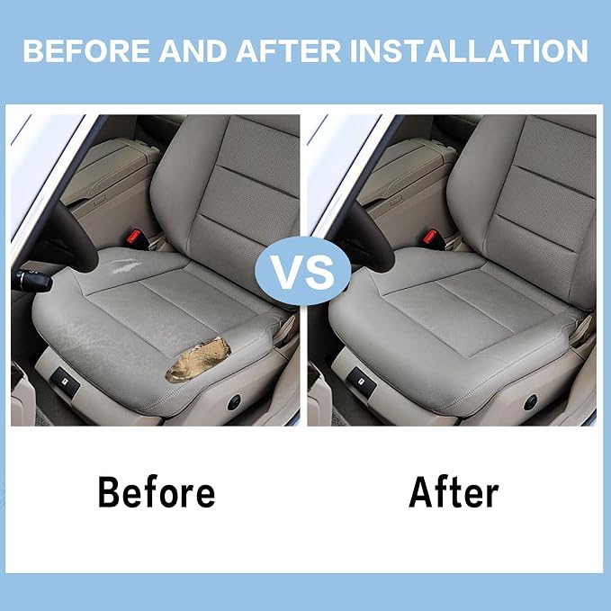 FZJDSD Gray Driver Side Bottom & Top Lean Back Microfiber Leather Seat Cover Compatible with Mercedes Benz E200 E250 E300 E350 2010 2011 2012 2013 2014