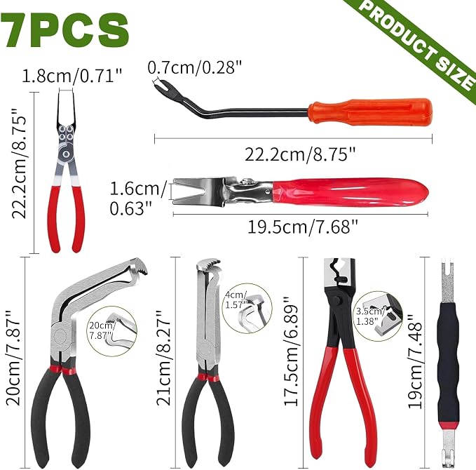 7 Pcs Electrical Disconnect Pliers Set for Cars, Electrical Separator & Connector Removal Tool, Cars Terminal Pin Removal Tool Kit for Car Truck SUV Repair, Mechanics & DIY