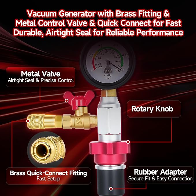 BILITOOLS 10-Piece Coolant Vacuum Refill Kit,Quick Airlift Coolant Refill Tool for Most Vehicles