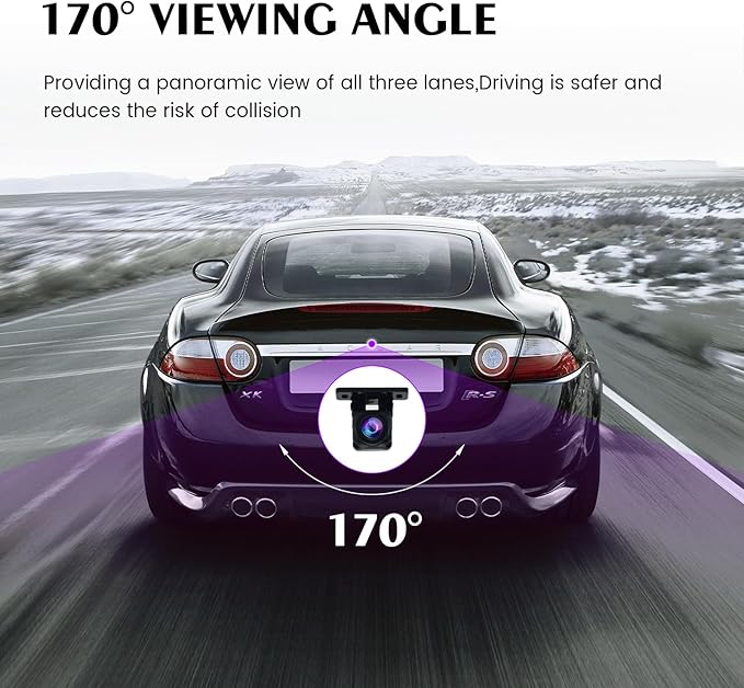Dasaita AHD 1080P Backup Camera, Universal Front or Rear View, Only Fit 1080P Navigation,170° Wide Angle, Night Vision, Fisheye Correction, IP68 Waterproof, 6M RCA Cable Reversing Parking Kit
