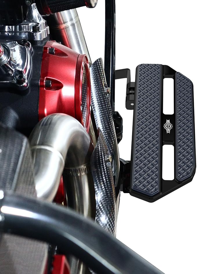9.5 inch Black Rider's Floor Board Footboard Pedal, Aluminum & Rubber Compatible with Harley Davidson 2024-25 CVO Road Glide ST, CVO Street Glide ST, (Black)