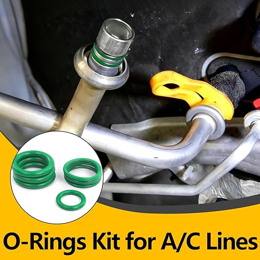 697 PCS AC O Ring Kit - Metric & SAE Green O-Rings for R12/R134a, with 4 Pick & Hook Tools, Universal Car A/C Seal Kit for Compressor, AC Lines - Automotive Air Conditioning Repair Set