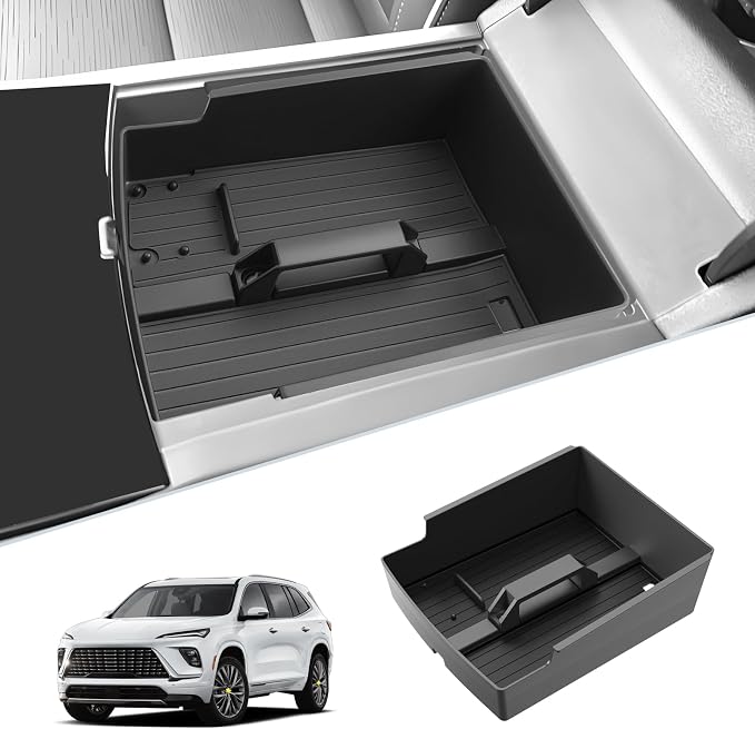 SKTU for 2025 2026 Buick Enclave Center Console Organizer for 2025 2026 Buick Enclave (Preferred/Sport Touring/Avenir) ABS Console Tray Buick Enclave 2025 2026 Accessories with Sunglasses Holder