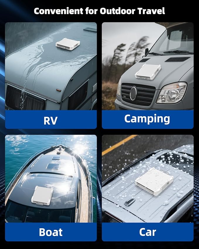 Starlink Mini Magnetic Roof Car Mount, Aluminum Frame with 3.5mm Acrylic Shield, Strong Magnetic Hold, Quick Install, Weatherproof, Hail & UV Resistant, Portable for RV, Camper Van, SUV, Boat – Silver
