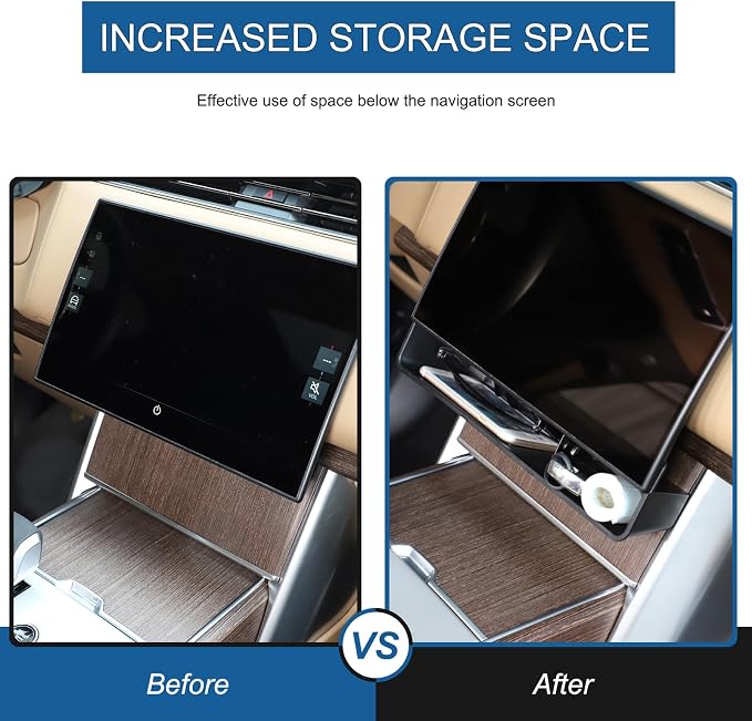 Under Screen Storage Box Compatible with Land Rover Range Rover Vogue L460 2024 2025 Center Console Organizer Under Navigation Screen Storage Box 1PCS