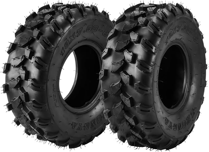 Torchbeam 19x7x8 ATV UTV Tire All-Terrain Off-Road, 4 PR 19x7-8 ATV Tires, Z-124 Mud Sand Trial Tire, Set of 2