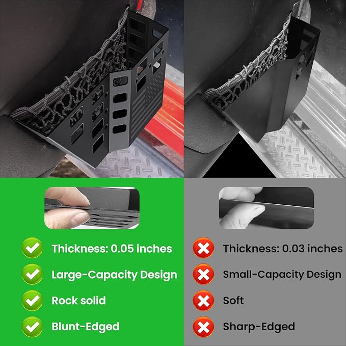 DIAMOOKY Metal Front Door Pocket Storage Box for Jeep Wrangler JK JKU 2018 2017 2016 2015 2014 2013-2007 2/4 Door Accessories, Door Organizer Molle Panels, Flag, 2PCS
