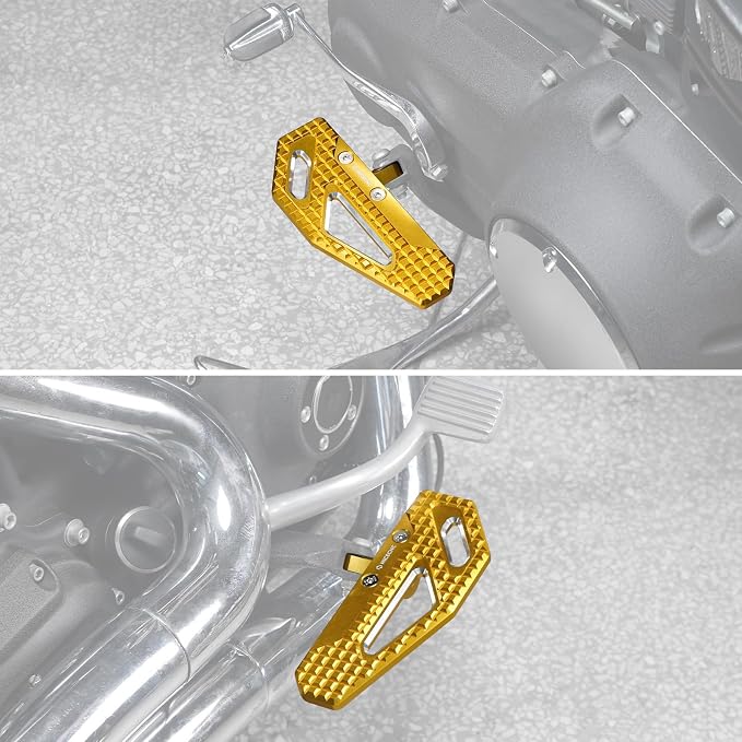 NICECNC Gold Rider Footpegs 33032-99 Compatible with Harley Dyna Street Bob FXDB 2006-2017 Low Rider FXDL 1993-2017 Super Glide FXD 1995-2013 Fat Bob FXDF 2008-2017 See Fitment