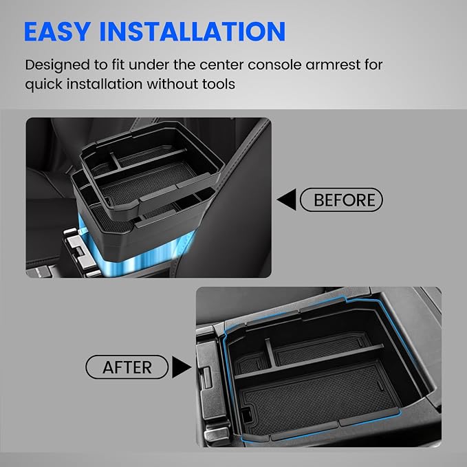 Center Console Organizer for 2026 Subaru Outback Console Armrest Tray (Double Layer) + Central Storage Mat for 2026 Outback (Premium,Limited,Touring,Wilderness,Limited XT,Touring XT)
