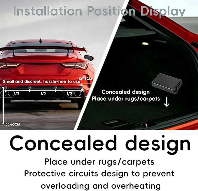New Features Forward and Reverse Parking sensors, Option to Measure Distance in inches, bidirectional Display Option, and Customizable Digital Direction（Black）