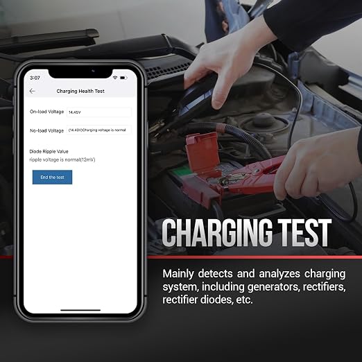 Launch Battery Tester, BST 360 Bluetooth Battery Test Clip, 12V Car Battery Tester with Charging System/Cranking Test, Auto Battery Analyzer for Cars/Trucks/RVs/Motorcycles/Boats