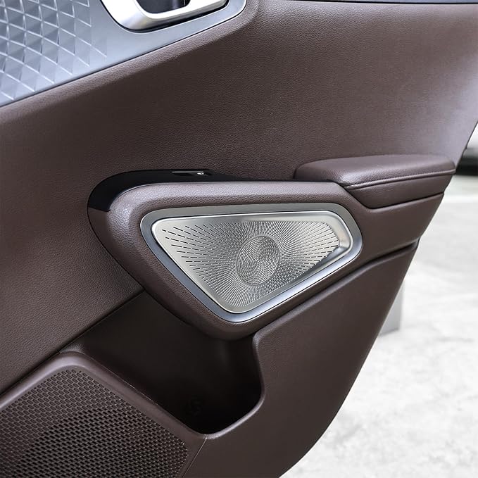 Stainless Steels Upper Air Outlet Speaker Cover Steels Interior Speaker Decoration Trim Cover Compatible with Kia Soul 2020-2025 Accessories (Silver)