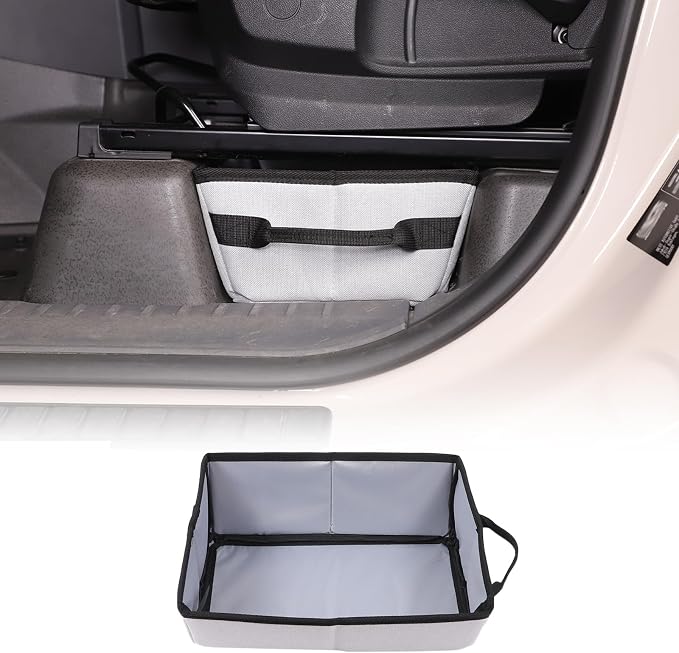 Under seat Storage Bag for Ineos Grenadier 2020-2025 Accessories Oxford Cloth Tool Organizer Box Under Front Seat, Underseat Hidden Bag Organizer Tray Drawer Bin with Anti-slip Handle (Grey)