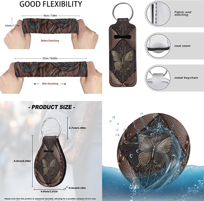 Butterfly Printed Car Seat Covers Full Set Universal Car Interior Accessories Set Included Steering Wheel Cover Seat Belt Pad Armrest Protector Coaster for Auto, Brown