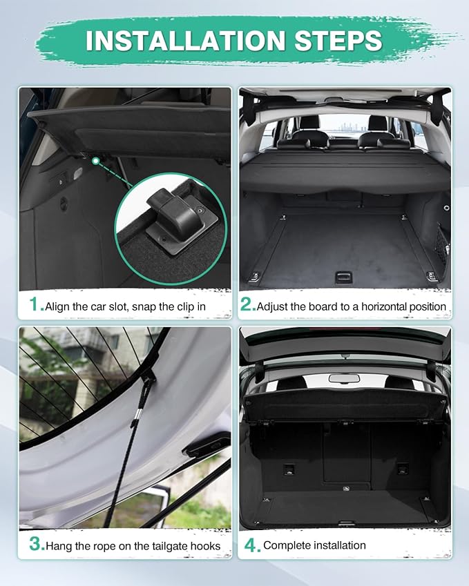 Powerty Cargo Cover for Audi Q5 2009-2017, Trunk Cover Privacy Screen Rear Security Shade Cover Cargo Board for Q5 Accessories(Can Withstand Load)