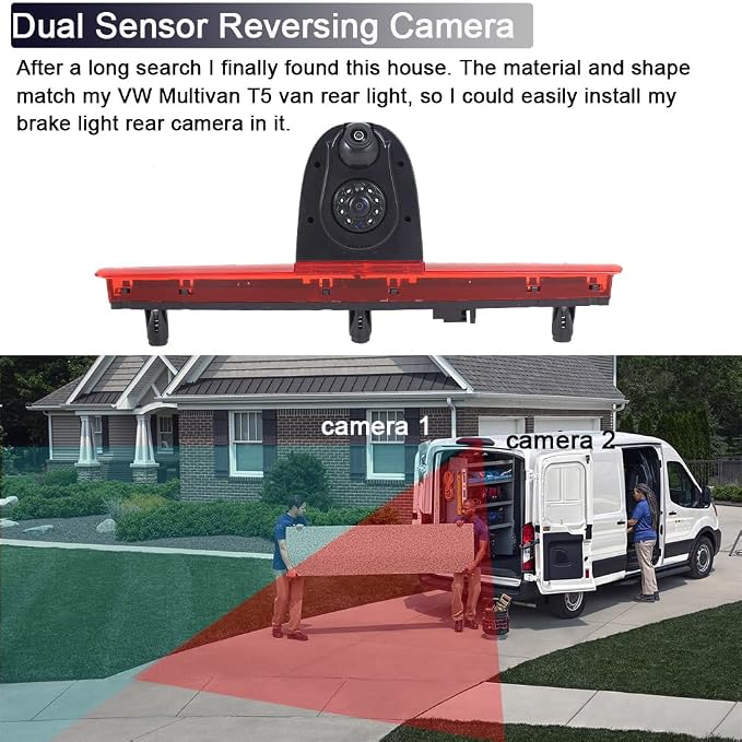 Third Roof Brake Lamp Back up Car Camera Dual Camera Parking Reverse Replacement for VW T5 Bus Transporter V Kasten Bus Multivan Caravelle startline 2013 Business Waterproof Night Vision
