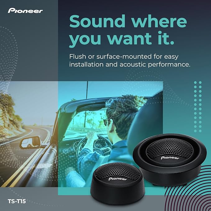 Pioneer TS-T15 3/4" 120 W Max Power, Polyester Fiber Soft Dome - Tweeter (pair)