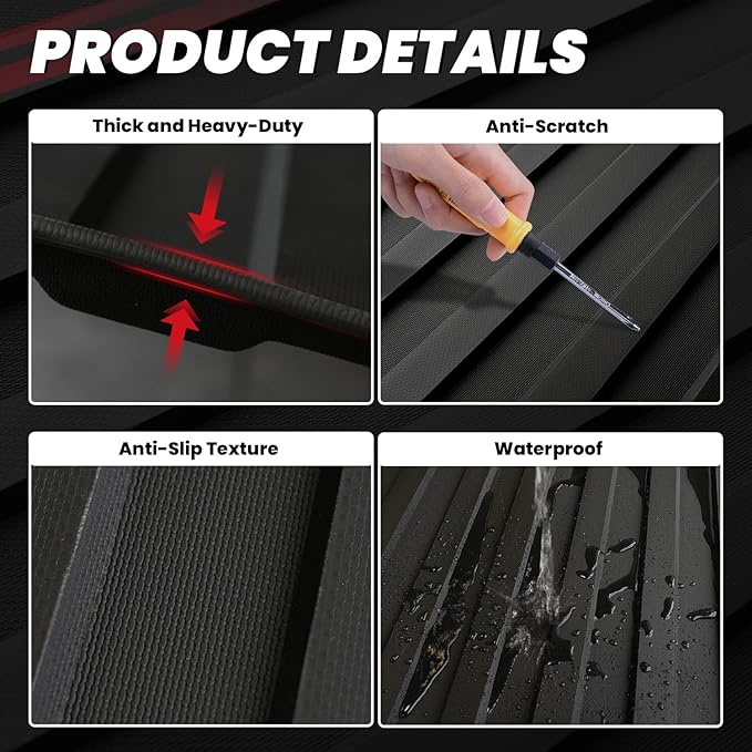 LASFIT 5.5ft Bed Mat for Ford F-150 | F150 Lightning 2026 2025 2024 67.1" Bed Box All Weather Protector TPE Truck Bed Liner Durable Easy Clean-Not Fit for Drop in Bedlienr