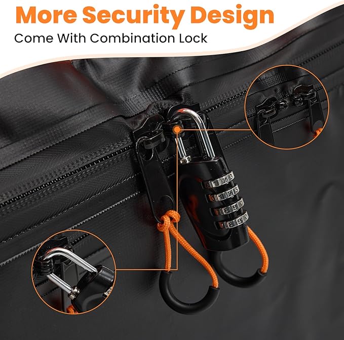 DUMOS Car Rooftop Cargo Carrier 20 Cubic Feet, Car Roof Waterproof PVC Bag | with Anti-Slip Mat, Combination Luggage Lock, Reinforced Straps & Door Hooks, Fit Vehicles with/without Roof Racks