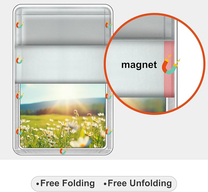 RV Door Window Shade Cover - Magnetic RV Blackout Window Cover with UV Protection and Privacy Features (25 * 16 in) Foldable Magnet Design, Waterproof Fabric, and Reflective Silver Coating