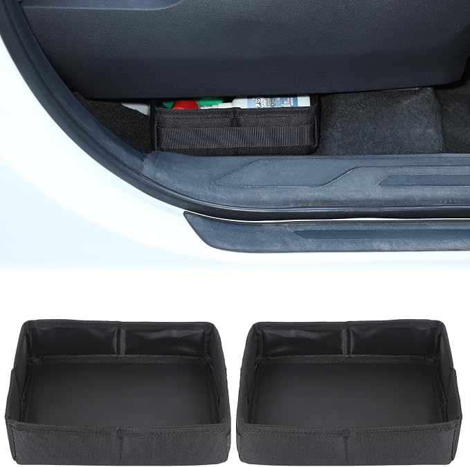 Aunginsy 2PCS Front Row Under Seat Storage Bags Compatible with Toyota Tundra 2022-2025 2026, Car Driver or Passenger Underseat Hidden Organizer Tray Storage Bag Tool Box with Handle Accessories