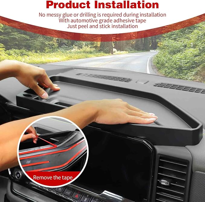 for Silverado Center Console Dash Tray Phone Holder Mount, Dashboard Storage Box Organizer for Chevy Silverado 2022 2023 2024