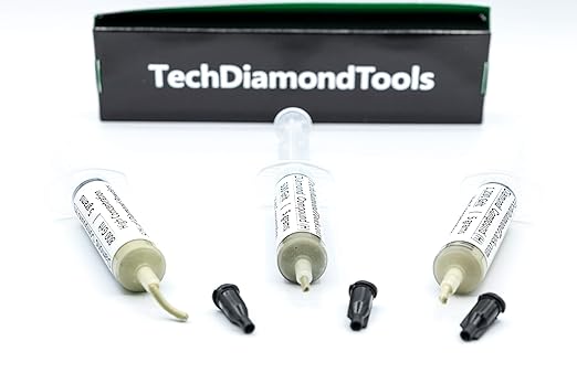 TechDiamondTools Kit of 3 Diamond Lapping Paste Polishing Compound USA Made 500 800 1200 Grit Lapidary Paste for Rock Glass Metal Jewelry Resin Marble with High Concentration of Diamond Powder