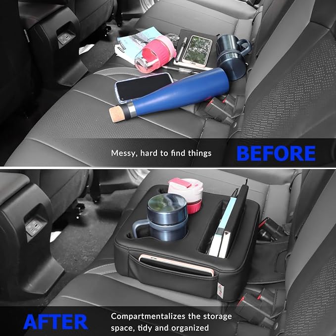 MARCHFA Center Console Organizer Tray Compatible for 2023 2024 2025 Kia NIRO with Cup Holders for Car Backseat