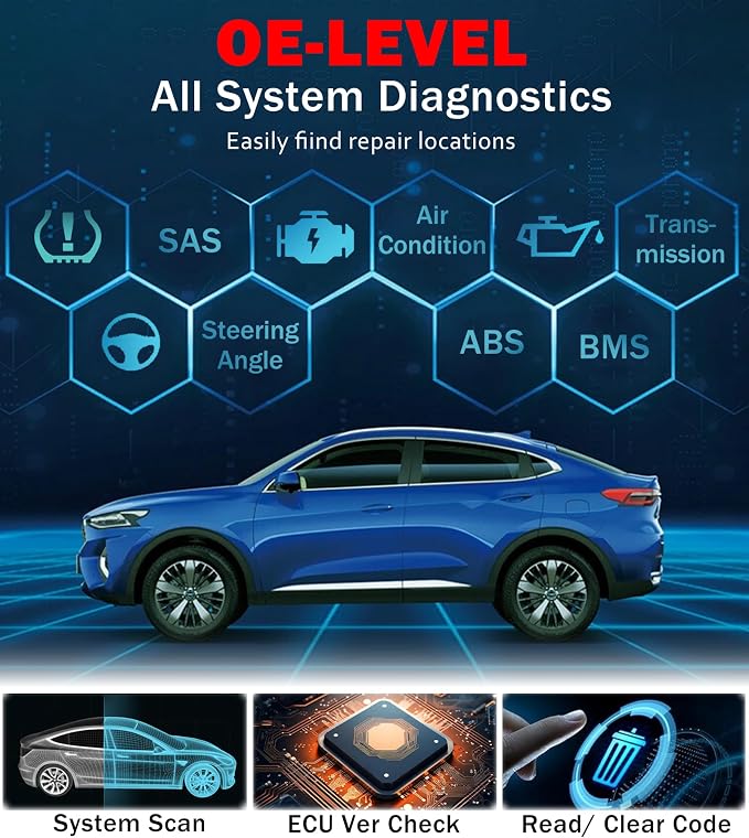 Autel OBD2 Scanner Autel MaxiAP AP2500 Bluetooth Code Reader Oil Reset TPMS BMS Reset All-System Code Read/Clear 45+ Car Brands Work with Android/iOS Upgrade AL329 AP200 AP200H