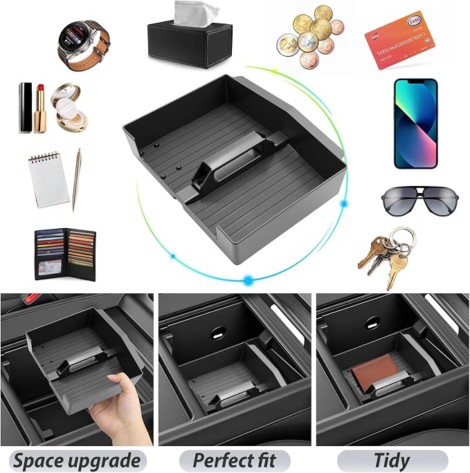 SKTU 2025 2026 Honda Odyssey Center Console Organizer for 2025 2026 Honda Odyssey (EX-L/Sport-L/Touring/Elite) Console Tray Honda Odyssey 2025 2026 Accessories ABS Armrest Secondary Storage Box