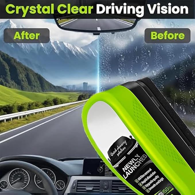 3 Pack Automotive Clear Vision Windshield Cleaner, Oil Film Cleaning Brush for Car Windows, Clear Vision Glass Cleaner Car Windshield Cleaner Tool Improving Windshield Clarity & Visibility