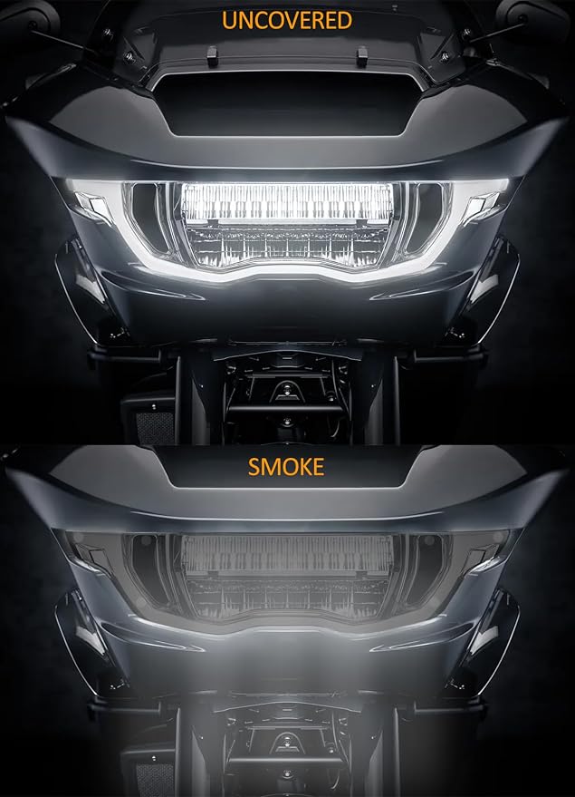 Headlight Lens Headlamp Protection Film Headlight Cover Guard Compatible with Harley Touring CVO Road Glide FLTRXSE 2023-up & Road Glide/ST 2024-up (Smoke)