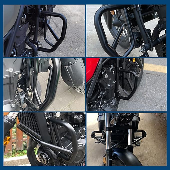 Black Highway Bars for CMX500 Rebel 17-24, Motorcycle Steel Engine Guard Bumper Crash Bar Frame Falling Protector for H-onda Rebel CMX 500 Rebel500 2017 2018 2019 2020 2021 2022 2023 2024