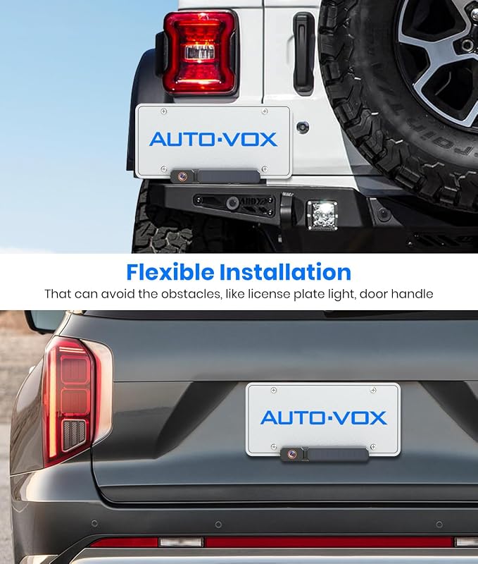 AUTO-VOX 5" Solar Wireless Backup Camera with Suction Cup Mount: Compact 1080P Monitor, Adjustable Windshield Mount, Solar Assisted Charging, IP69K for Car Truck SUV Trailer RV