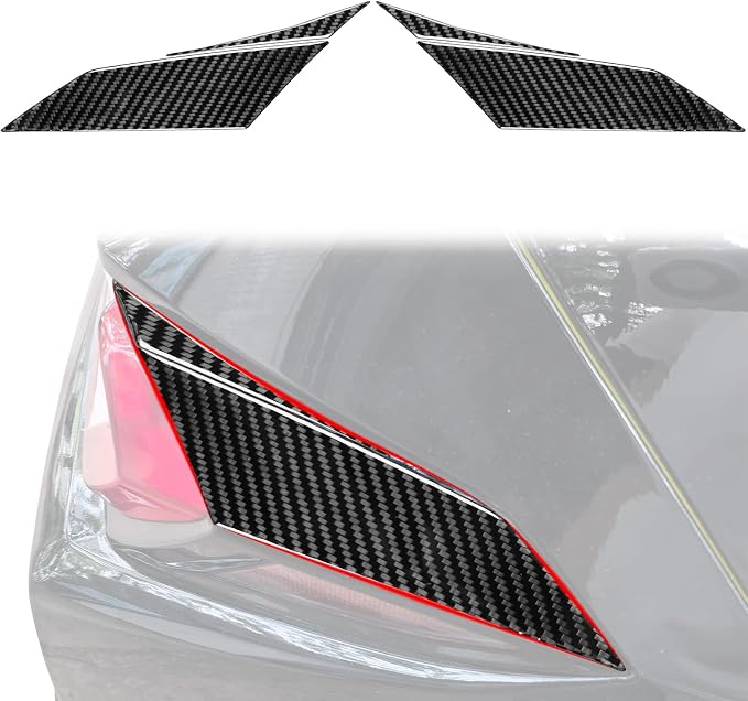 Real Carbon Fiber Tail Light Side Trim Compatible with Corvette C8 2020-2026, Exterior Decor Sticker Accessories