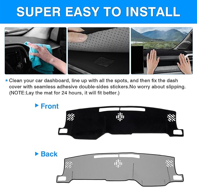 Autorder Dashboard Cover Mat for 2024 2025 2026 Toyota Tacoma / 2025 Toyota 4runner Accessories Dash Cover Upgrade Velvet Dash Mat UV Rays Protector
