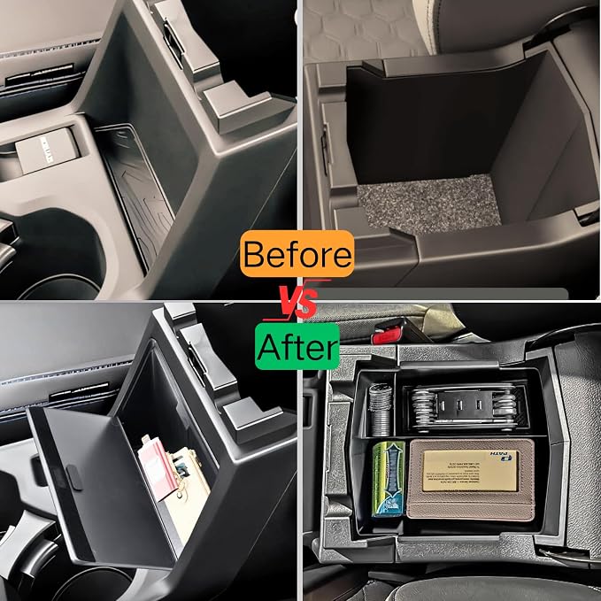 4PCS Center Console Accessories Compatible with 2025 2026 Subaru Forester Center Console Organizer Wireless Charging Mat Cup Holder Insert