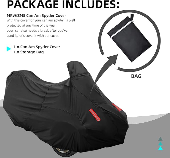 Can-Am Spyder RT Cover 2010-2022 - Waterproof All-Weather, 420D Oxford Cloth PU Coating, Anti-UV, Dust Resistant