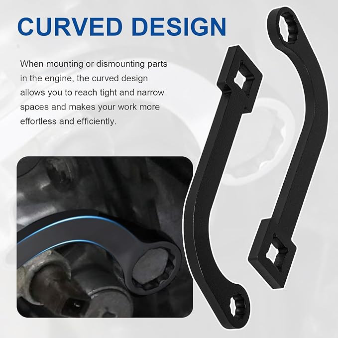 12MM & 15MM 12-Point Turbo Charger Bolt Wrench Tool Pair with 1/2" Drive for Cummins ISB 5.9L and 6.7L Turbo Diesel Engines Replaces for 9866B 9866A 9866