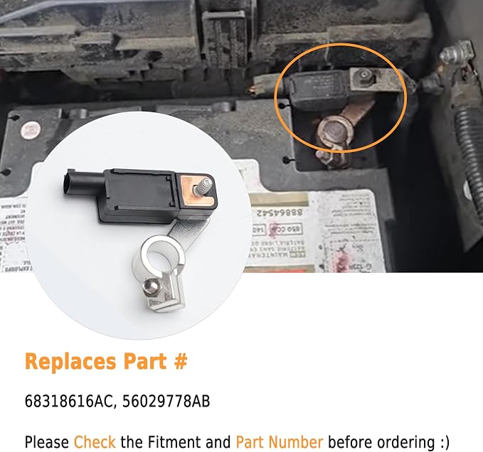 Battery Current Sensor Compatible with Dodge Durango 2017-2020, Jeep Grand Cherokee/Compass 2017-2019, Ram 1500 2500 3500 2017-2020, Replacement for 68318616AC