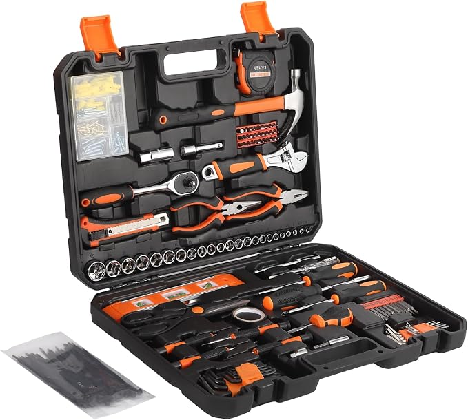247 Piece Tool Set, General Household Hand Kit with Plastic Toolbox Storage Case, Socket Wrench Auto Repair Tool for Women & Men, Perfect for Homeowner, Diyer, Handyman