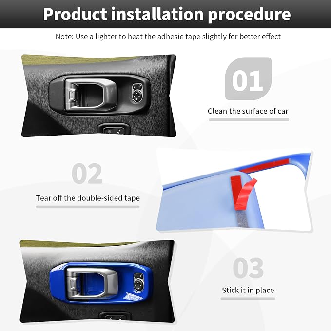 21PCS Blue Interior Trim Kits Fit for 2018-2023 Jeep Wrangler JL JLU & Gladiator JT 4Door Interior Decor Accessories Dashboard AC Headlight Switch Roof Speaker Inner Door Bowl Steering Button Frame