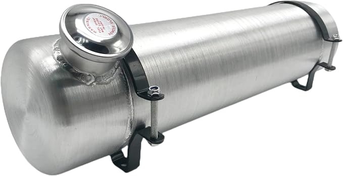 JSD 2 5/8 Gallon 6" x 24" Aluminum Spun Gas Tank Fuel Tank End Fill 1/4" NPT Outlet - for mini bike,go kart