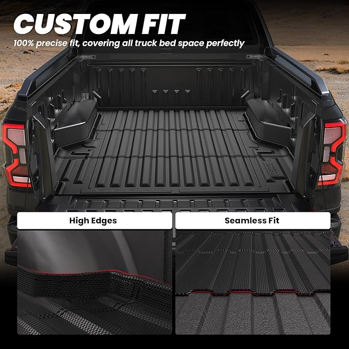 LASFIT Bed Mat for Ford Ranger 2026 2025 2024 5.0ft Truck Bed All Weather TPE Bed Liner Easy Clean Durable,Not Fit for Drop in Bedlienr