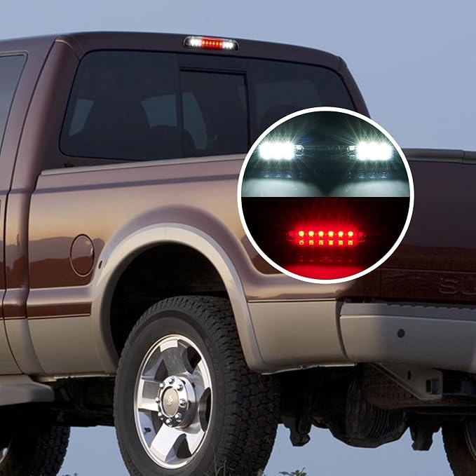 Third 3rd Brake Light LED for 1999-2016 Ford F250 F350 F450 F550 Super Duty, 1993-2011 Ford Ranger High Mount Rear Cab Brake Lights Assembly, 99-16 F-250 F-350 F-450 F-550 Cargo Stop Light